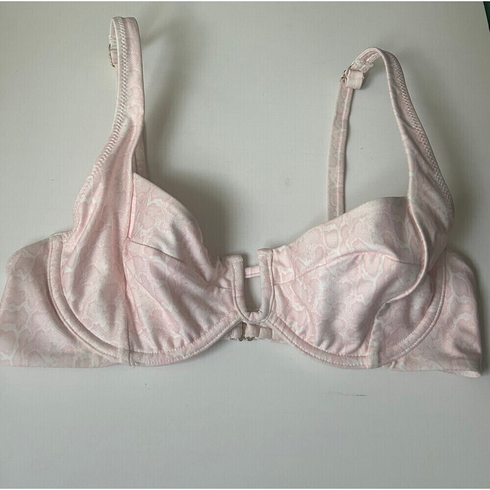 LAHANA SWIM Gigi Bikini Top L Pink Snake Print